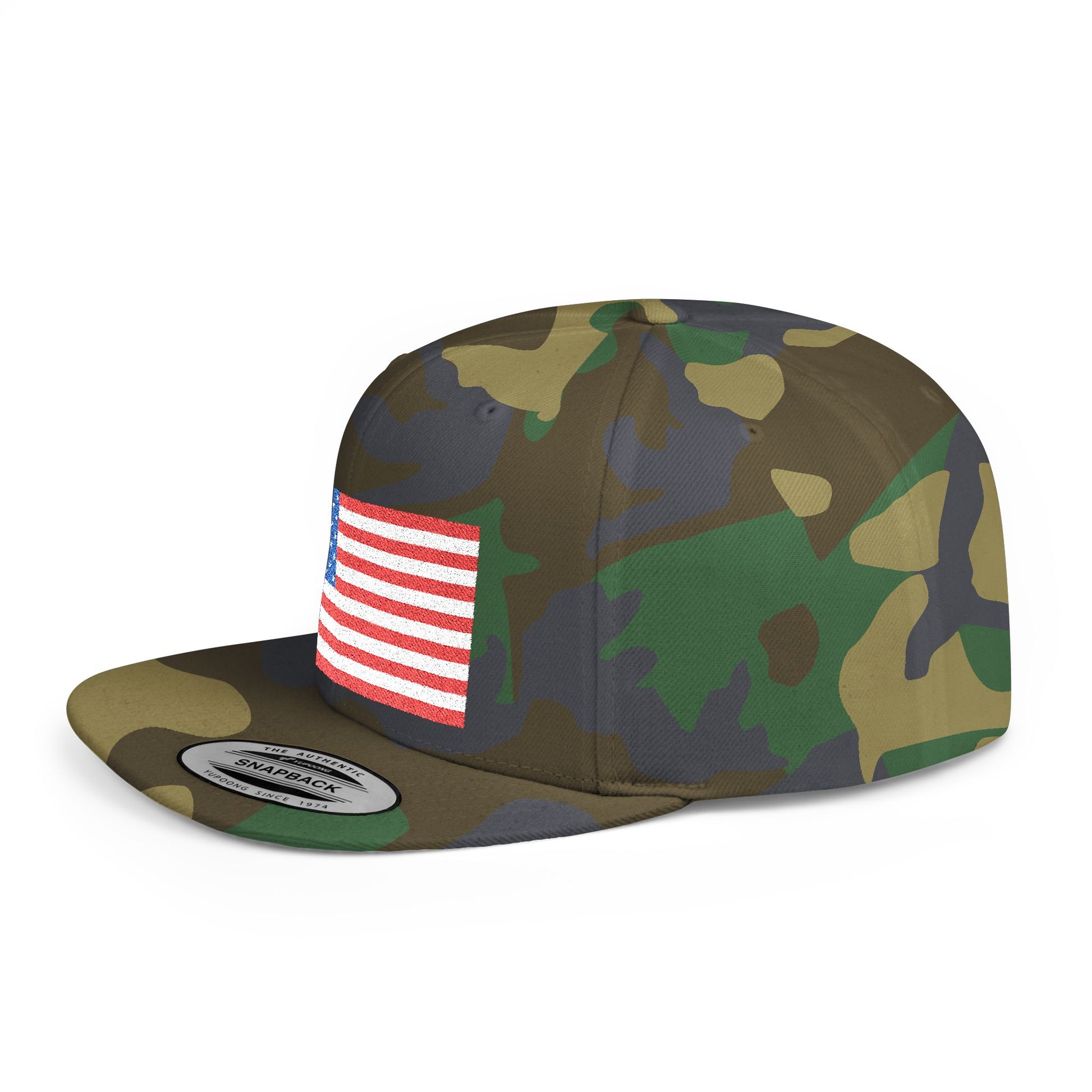 Patriotic Flat Bill Snapback Hat | Stylish, Gifts for Veterans - Imagination Print