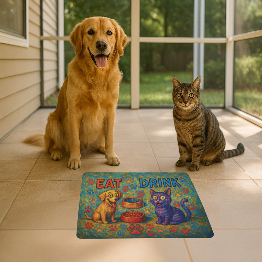 Colorful Pet Food Mat 