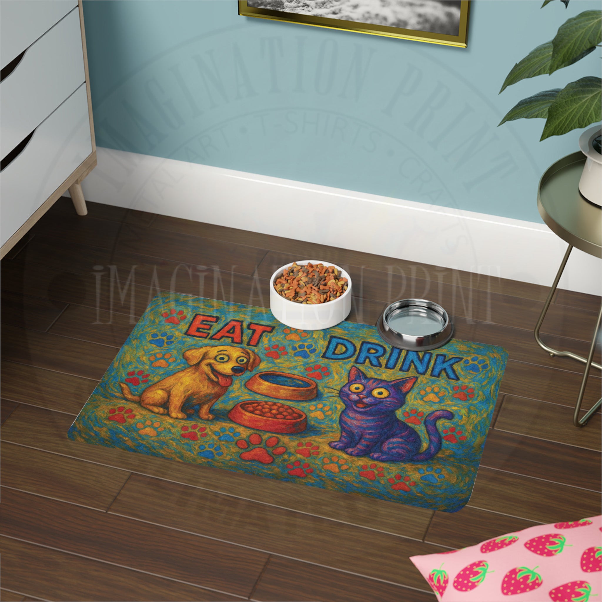 Colorful Pet Food Mat 