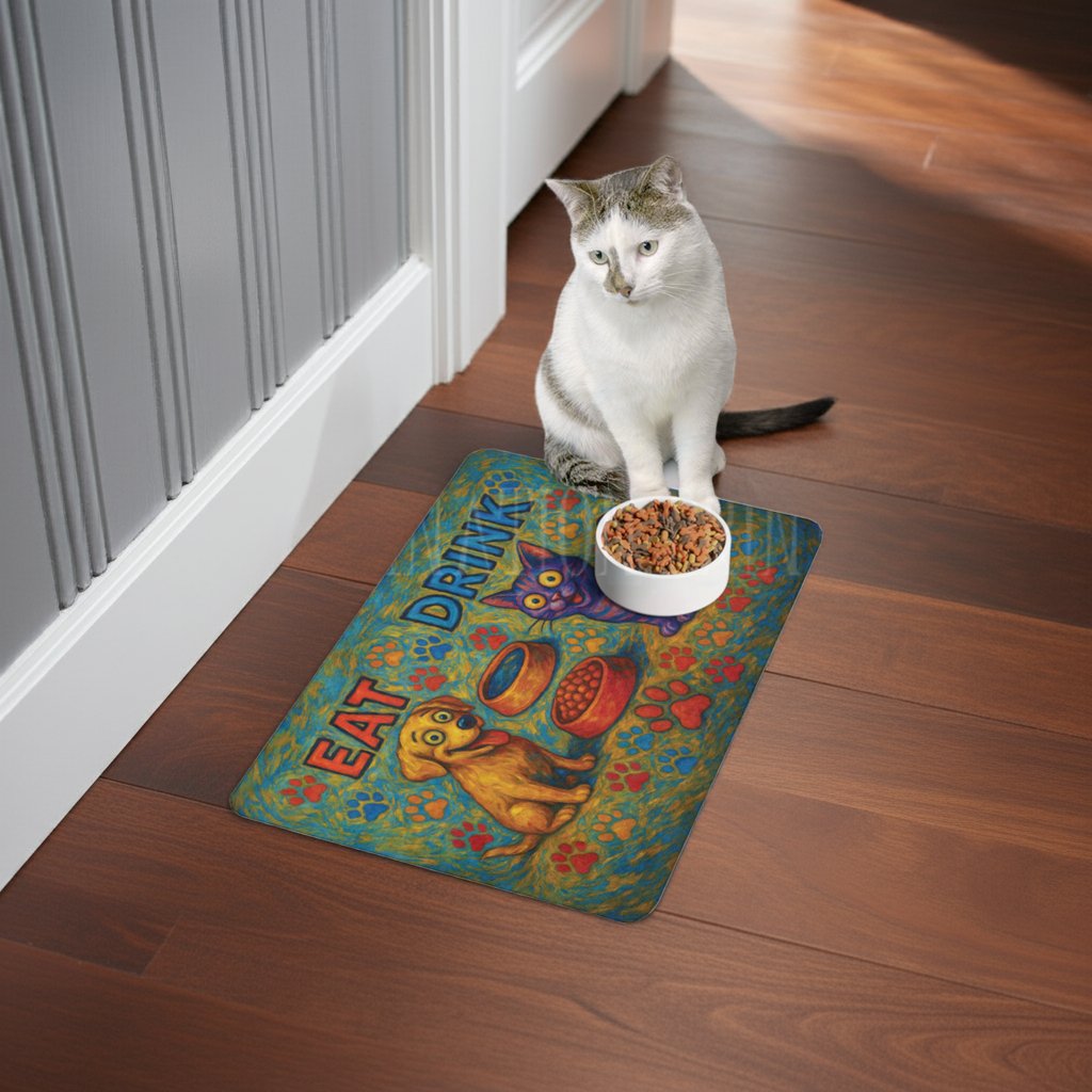 Colorful Pet Food Mat 