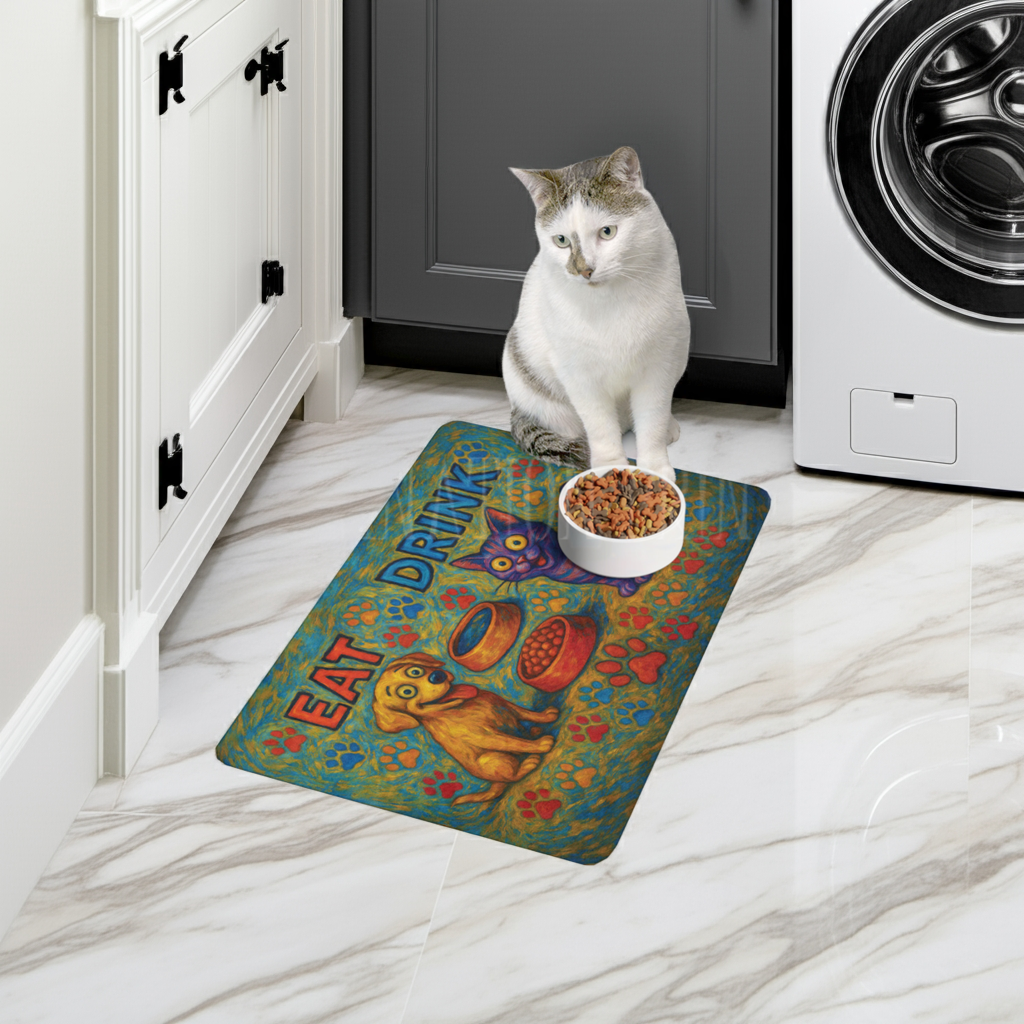 Colorful Pet Food Mat 