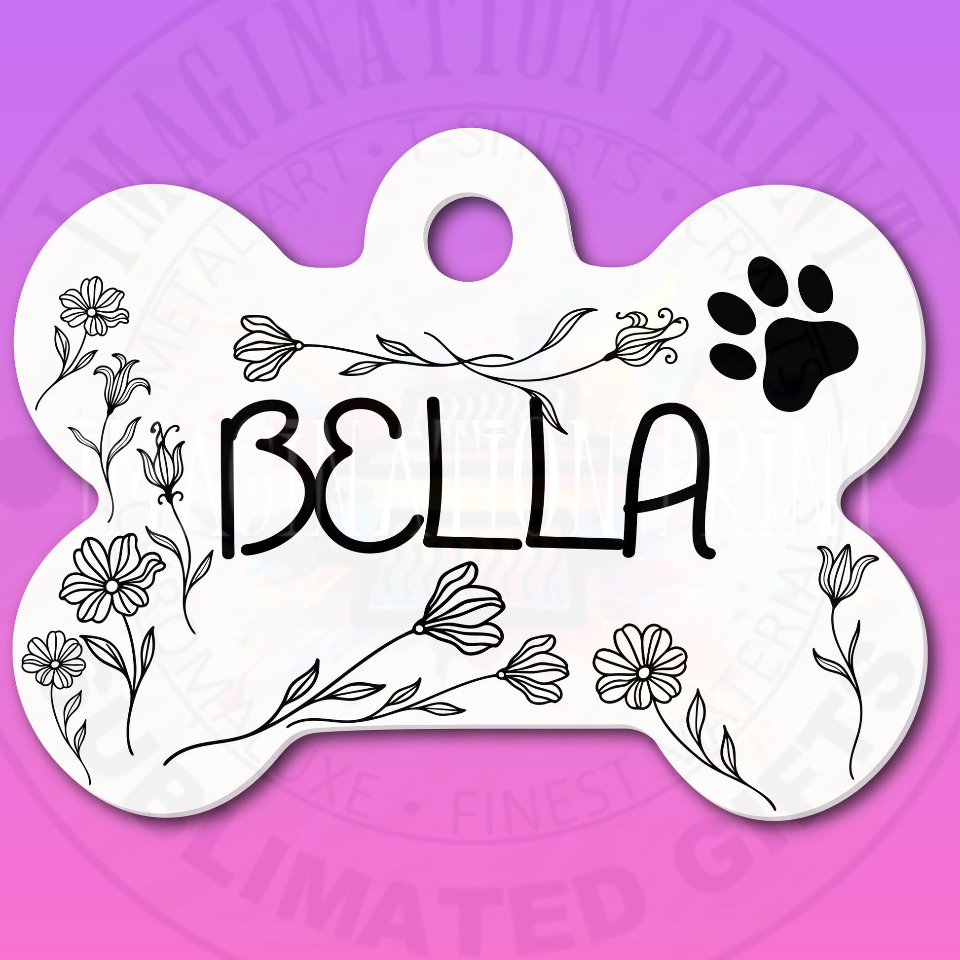 Personalized Bone Pet Tags - Imagination Print