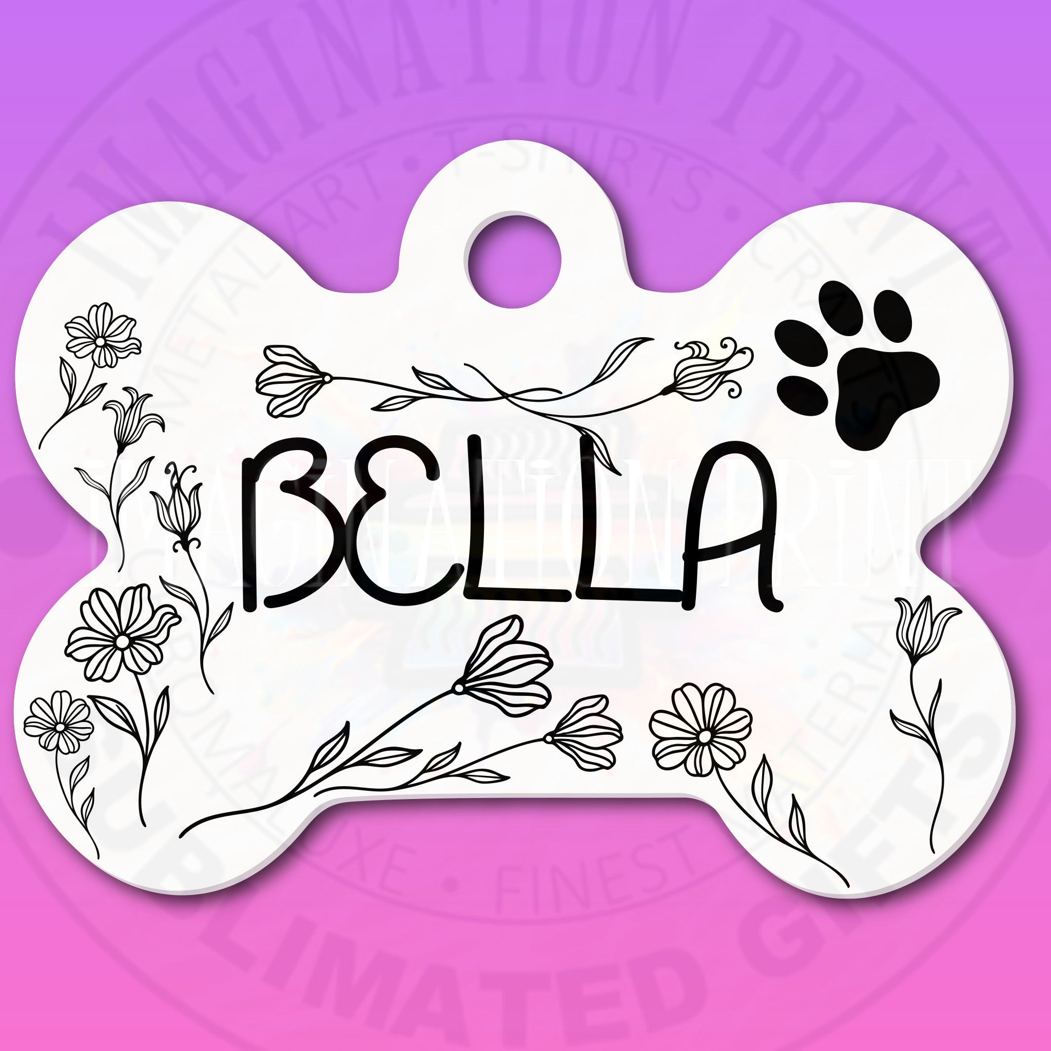 Personalized Bone Pet Tags - Imagination Print