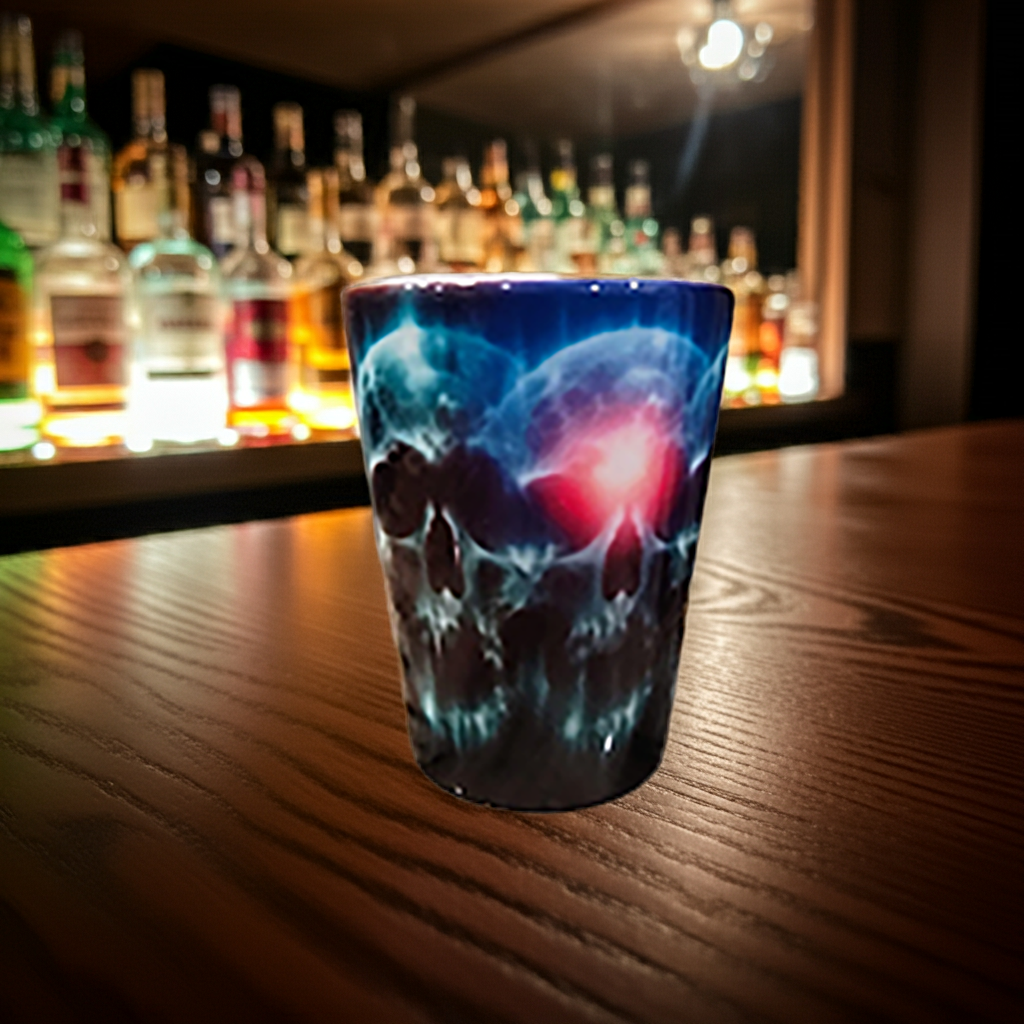 Cosmic Skull Shot Glass