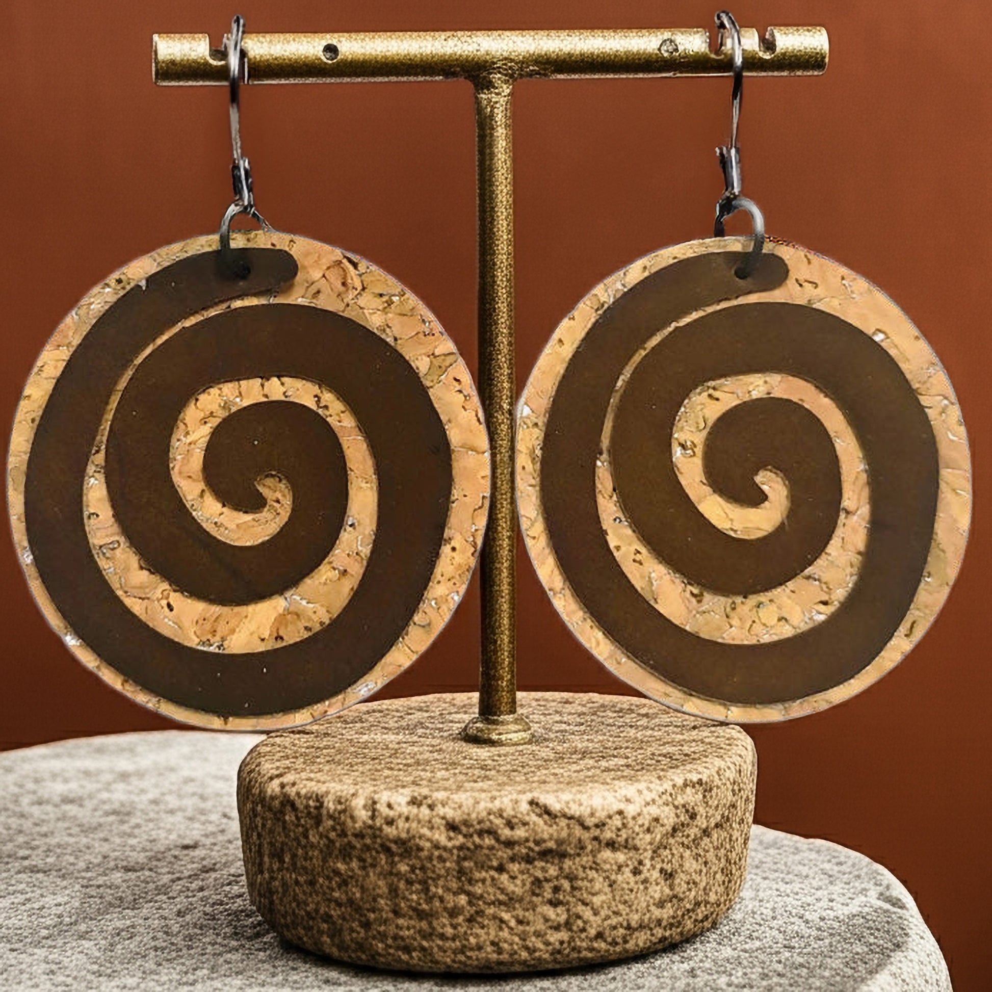 Earthen Spiral Drop Earrings - Imagination Print