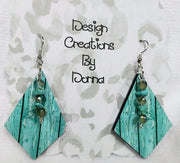 Aqua Driftwood Dangle Earrings - Imagination Print