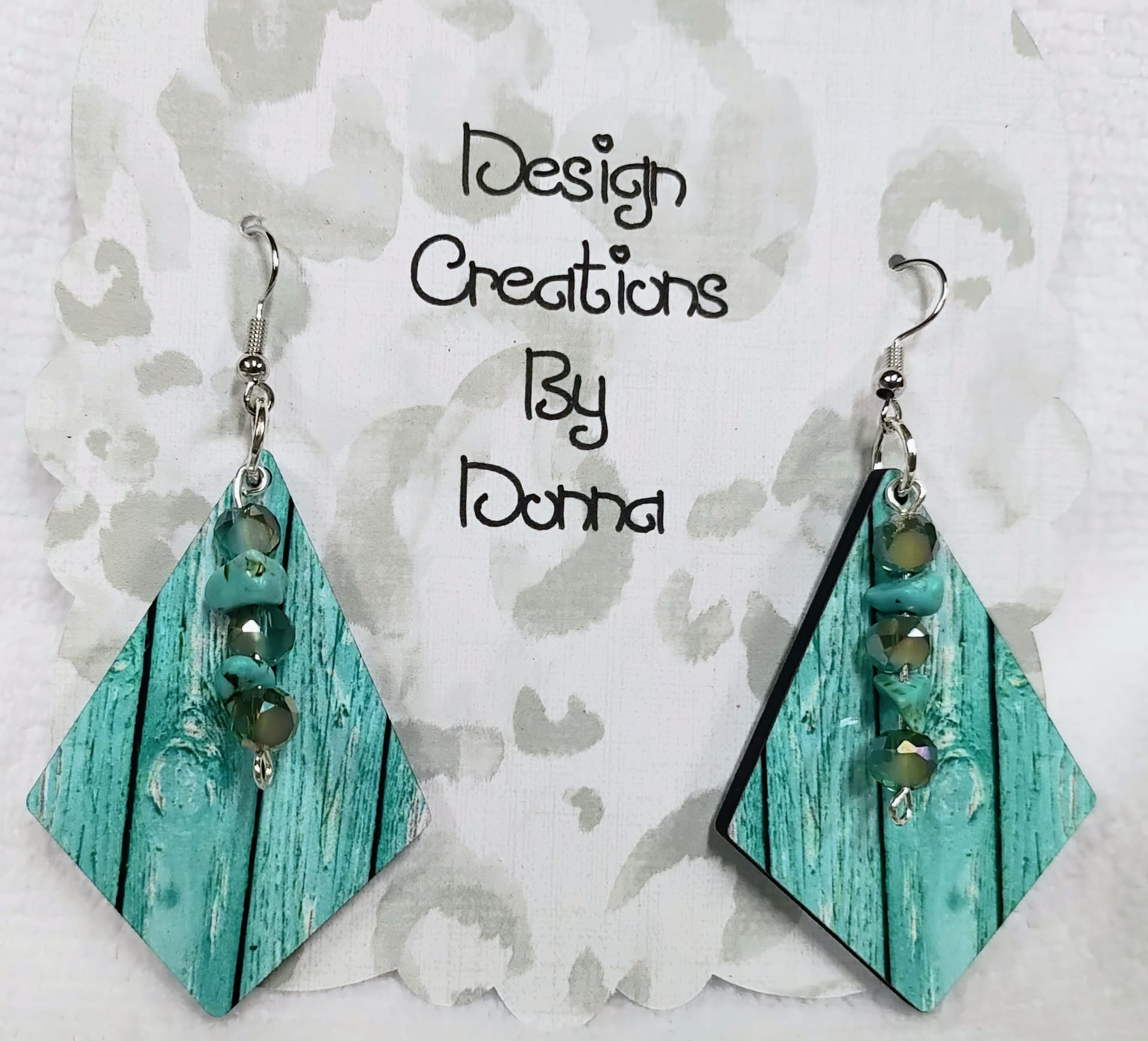 Aqua Driftwood Dangle Earrings - Imagination Print