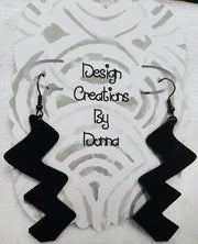 Black Faux Suede Boho Earrings - Imagination Print