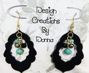 Boho Black Chandelier Drop Earrings - Imagination Print