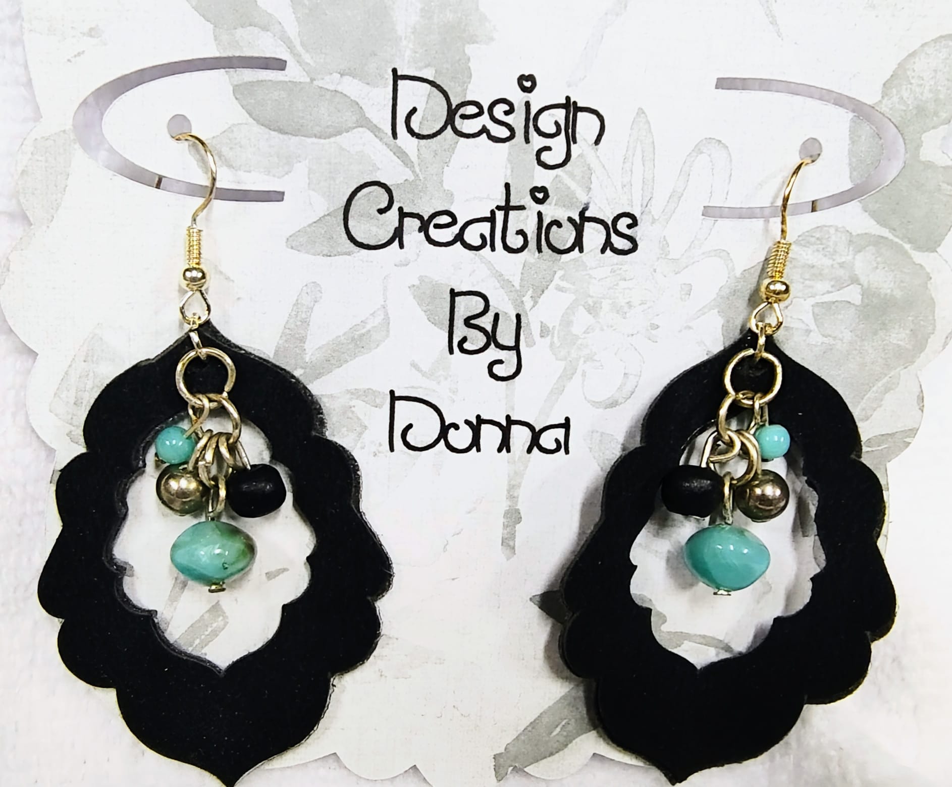 Boho Black Chandelier Drop Earrings - Imagination Print