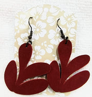 Bold Burgundy Botanical Drop Earrings - Imagination Print