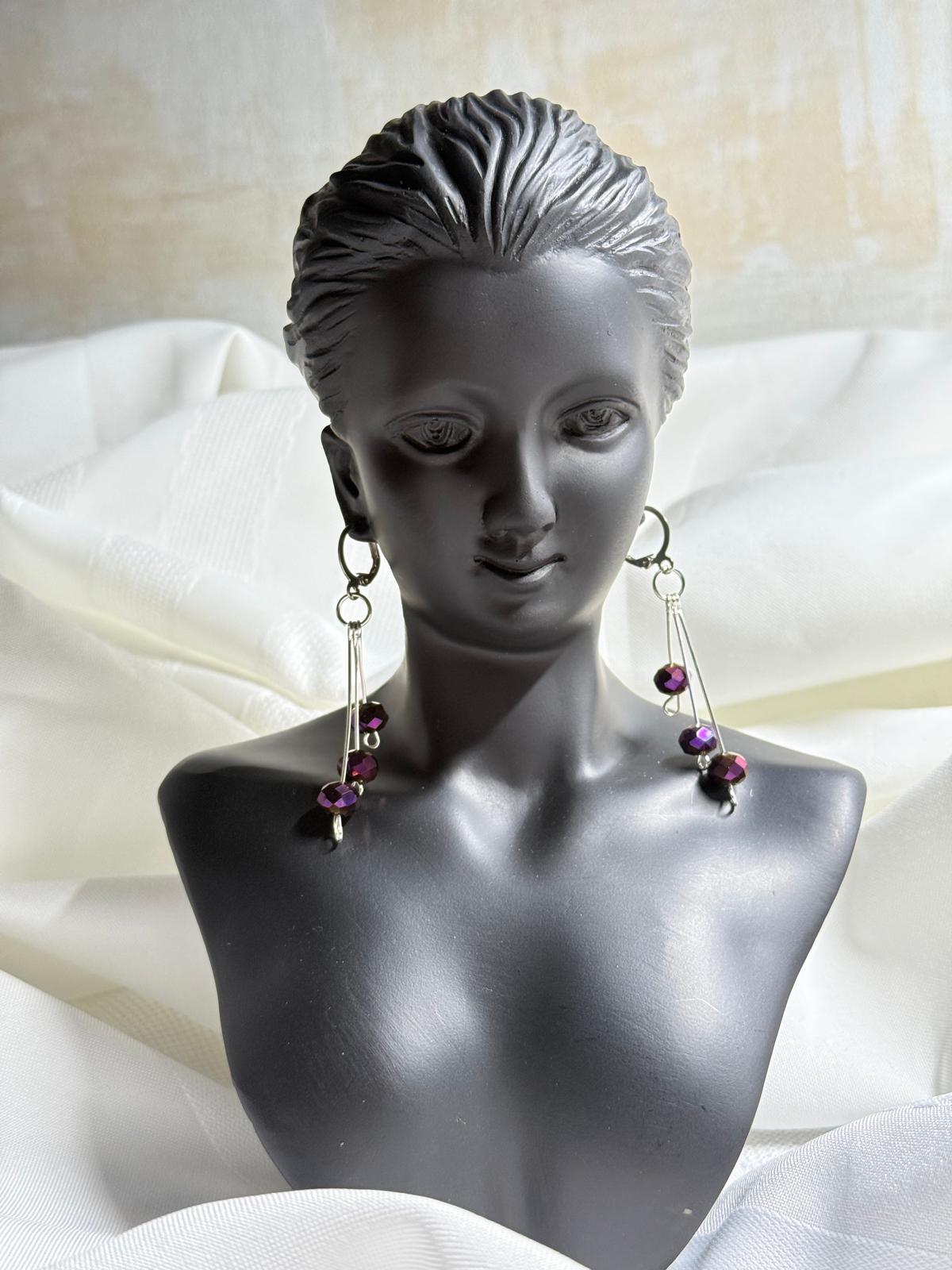 Amethyst Drop Cascade Earrings - Imagination Print