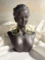Emerald Glow Hoop Earrings - Imagination Print