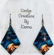 Molten Wave Drop Earrings - Imagination Print