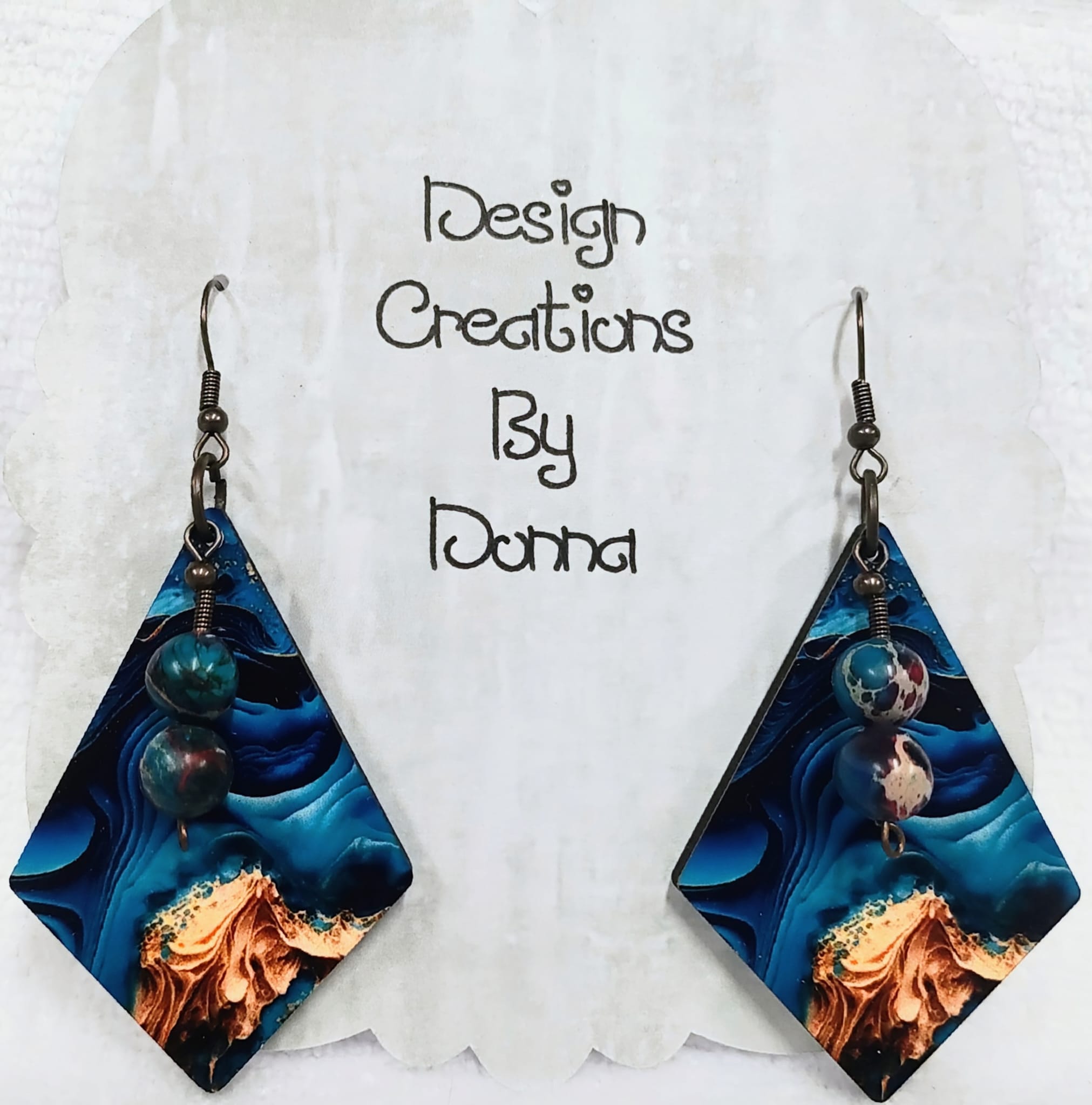 Molten Wave Drop Earrings - Imagination Print
