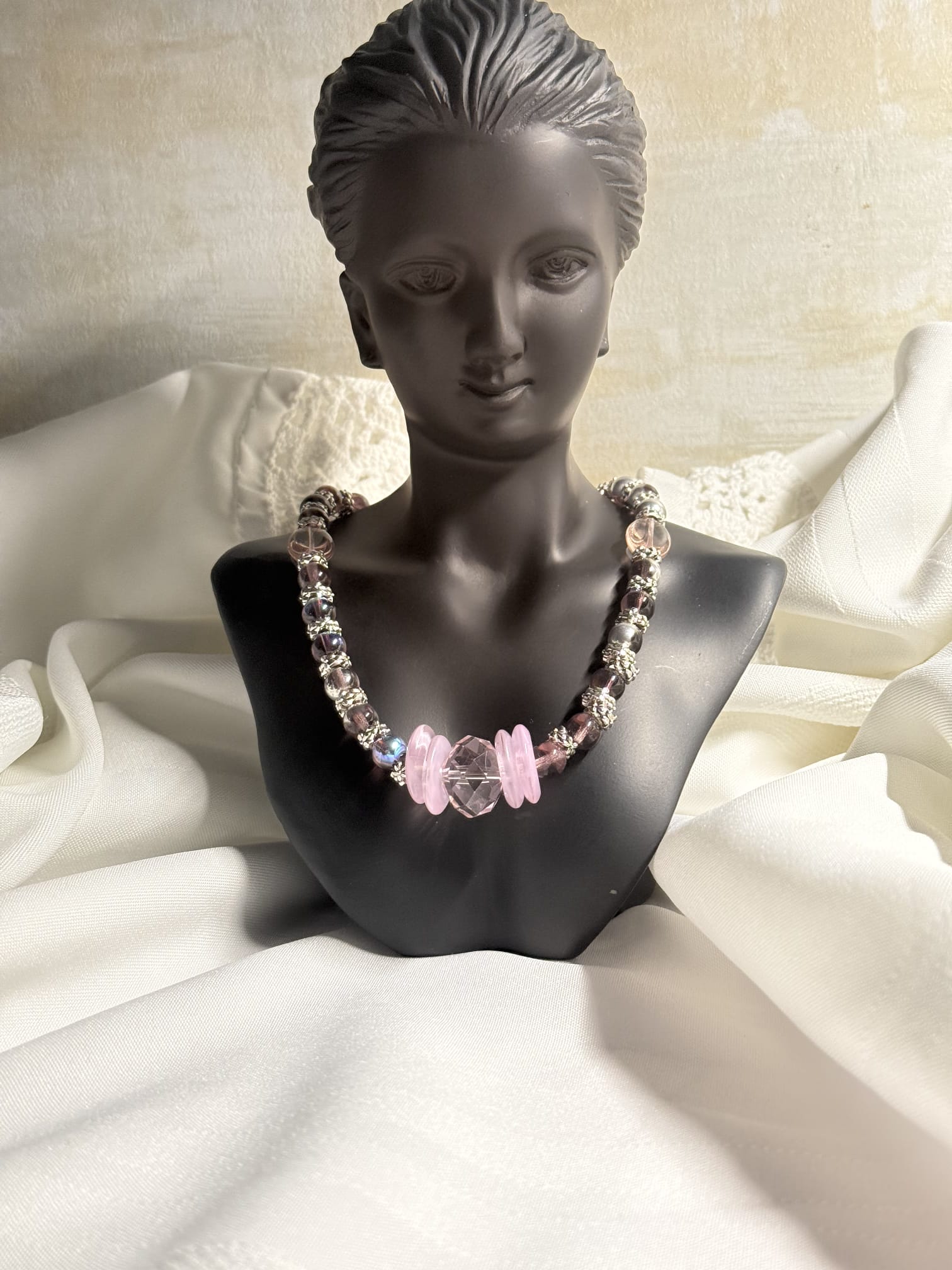Blush Radiance Beaded Necklace - Imagination Print