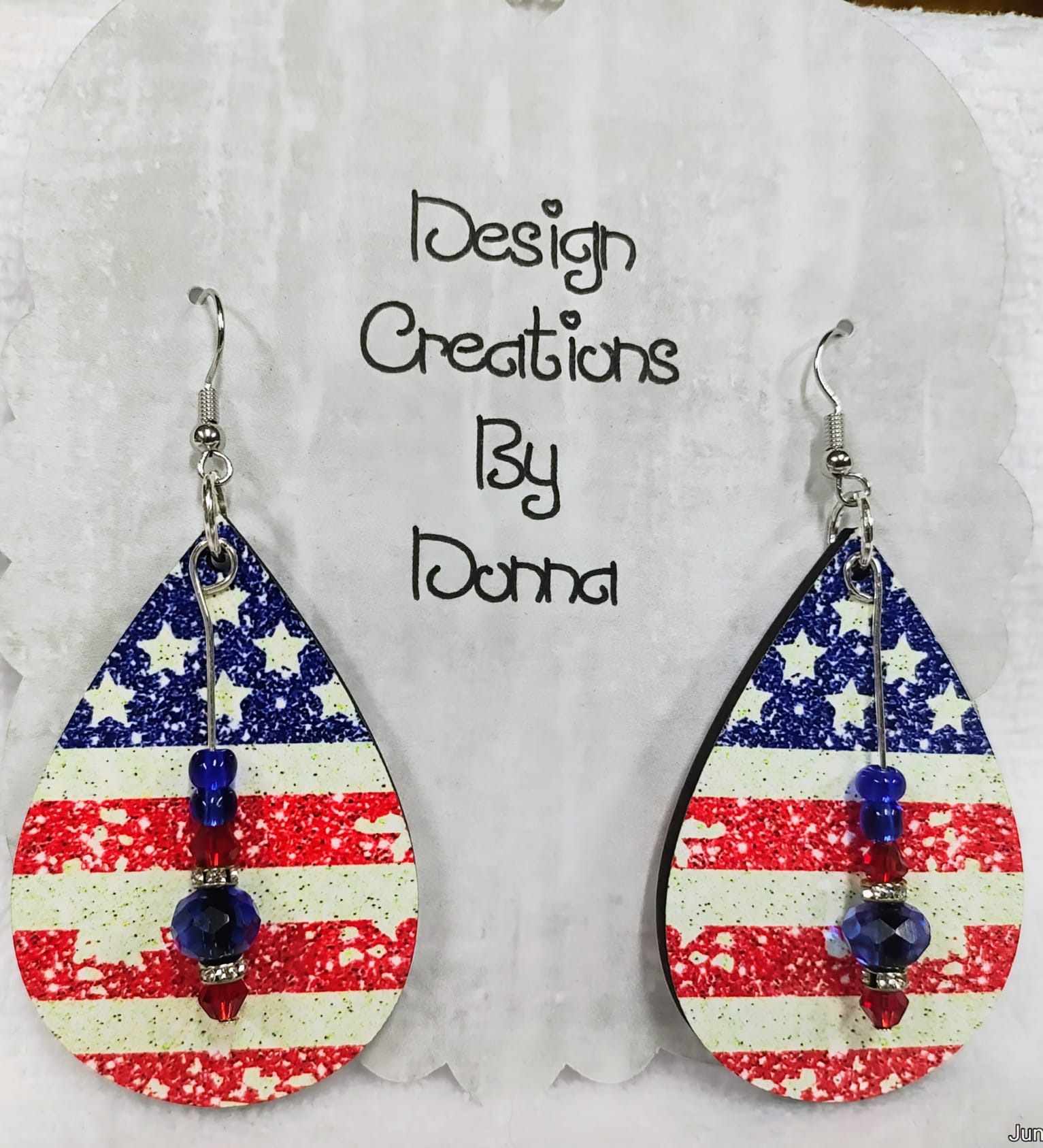 Stars & Stripes Sparkle Drop Earrings - Imagination Print