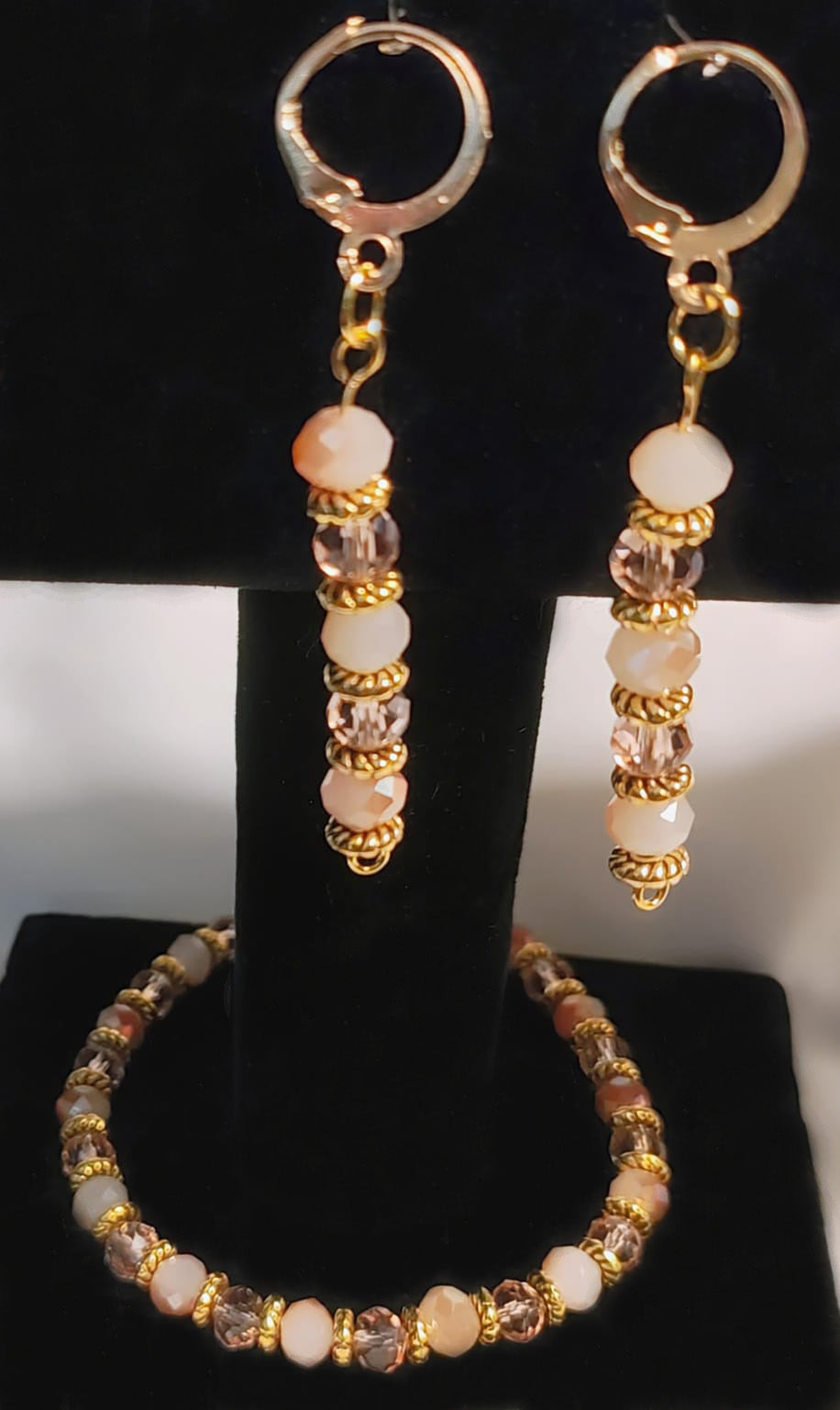 Blush Radiance Dangle Earrings & Bracelet Set - Imagination Print