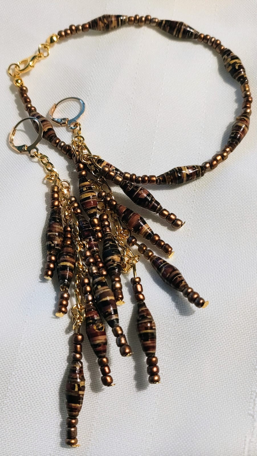 Earthbound Elegance Paper Bead Jewelry Set - Imagination Print