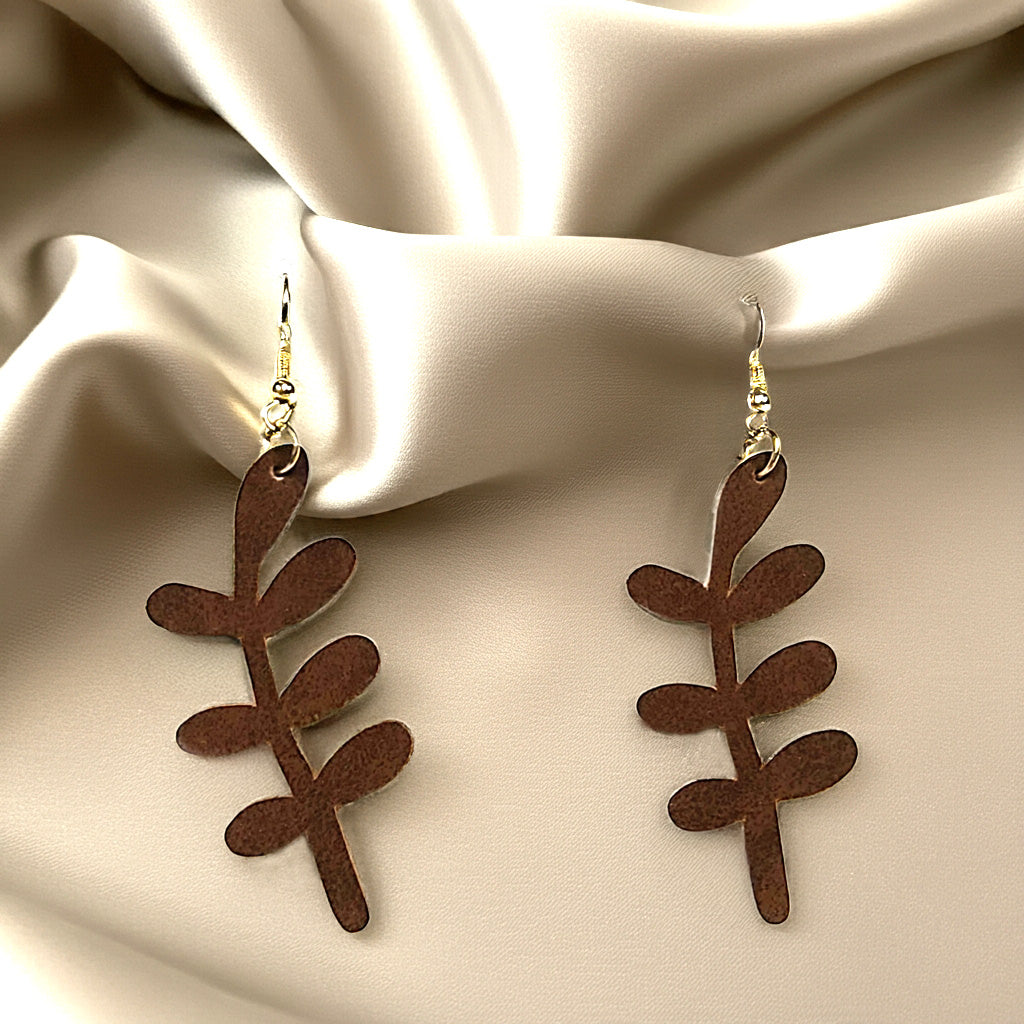 Nature Path Faux Suede Earrings - Imagination Print
