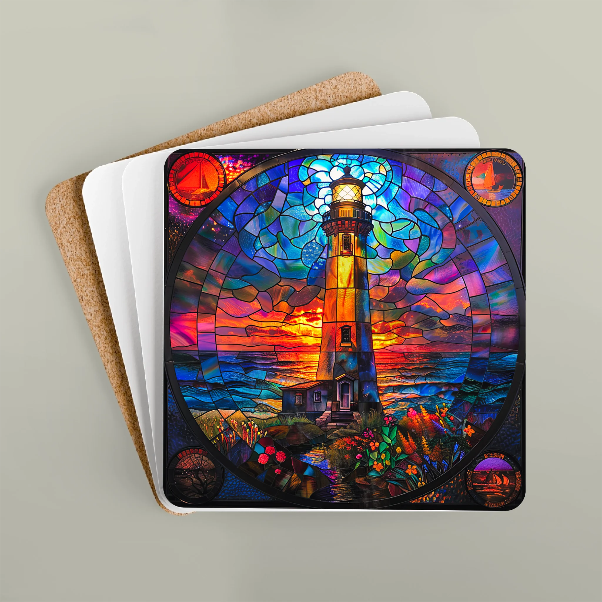 Corkwood Coaster Set 2 - Imagination Print