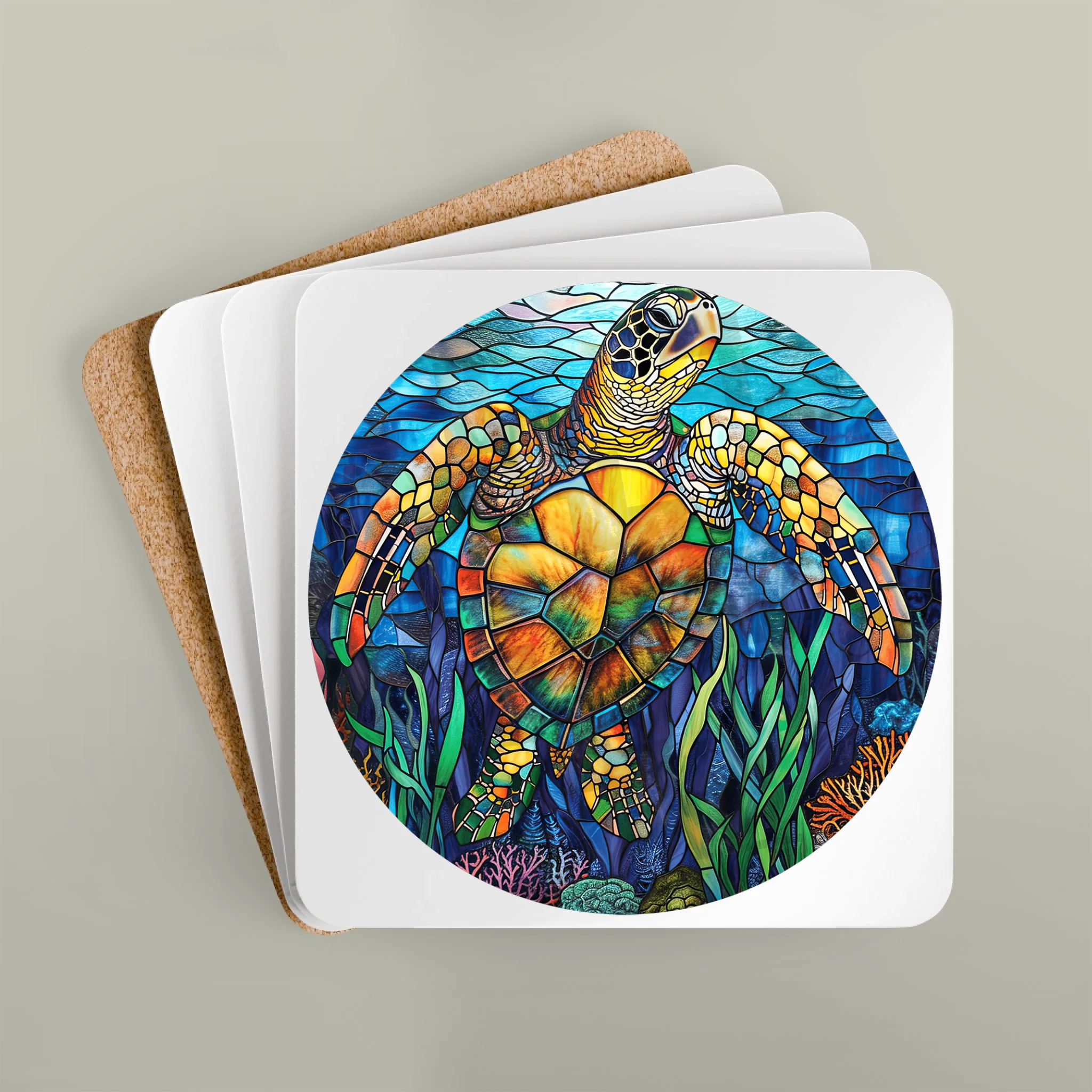 Corkwood Coaster Set - Imagination Print