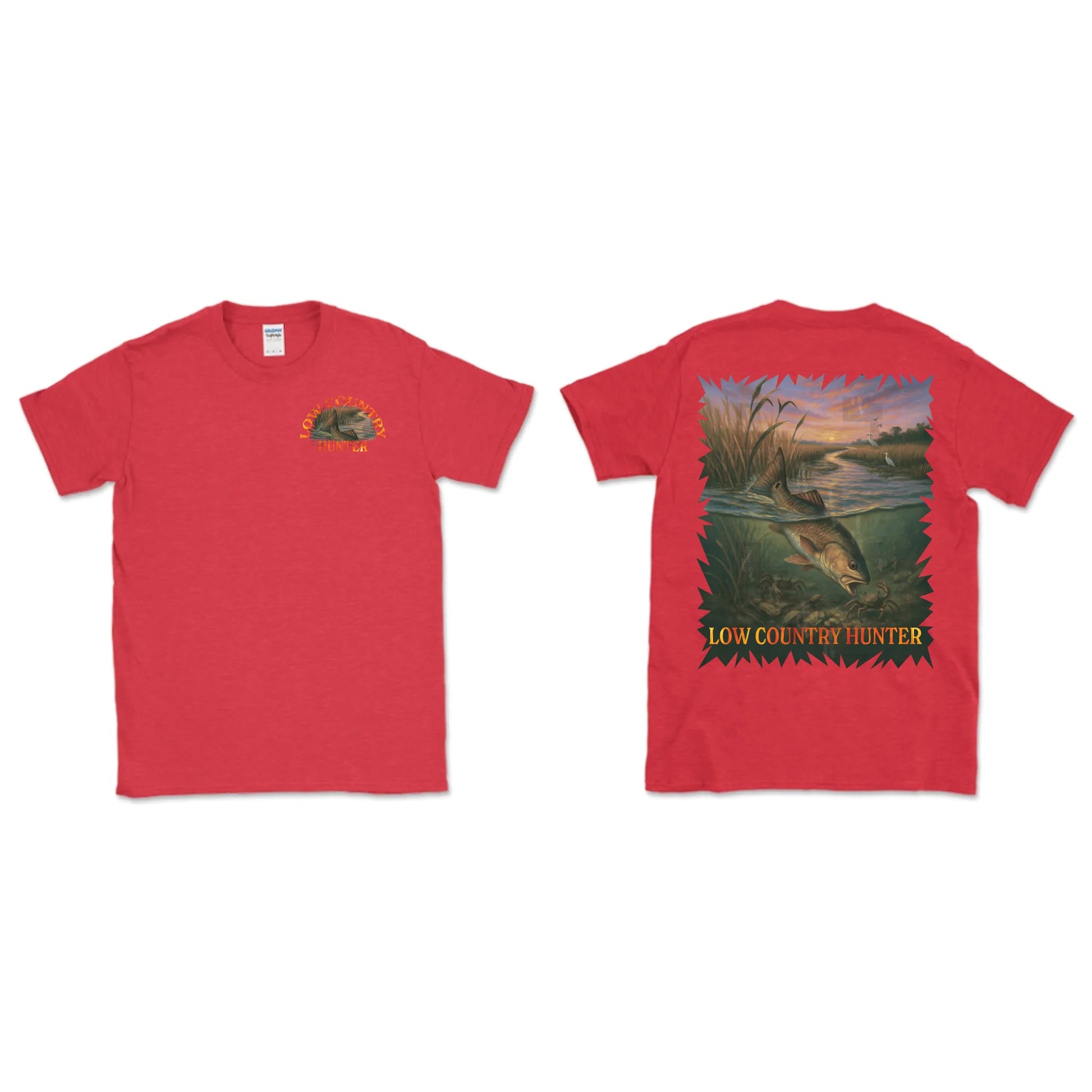 Gildan 64000 Adult Softstyle T-Shirt Blackf+b Heather Red