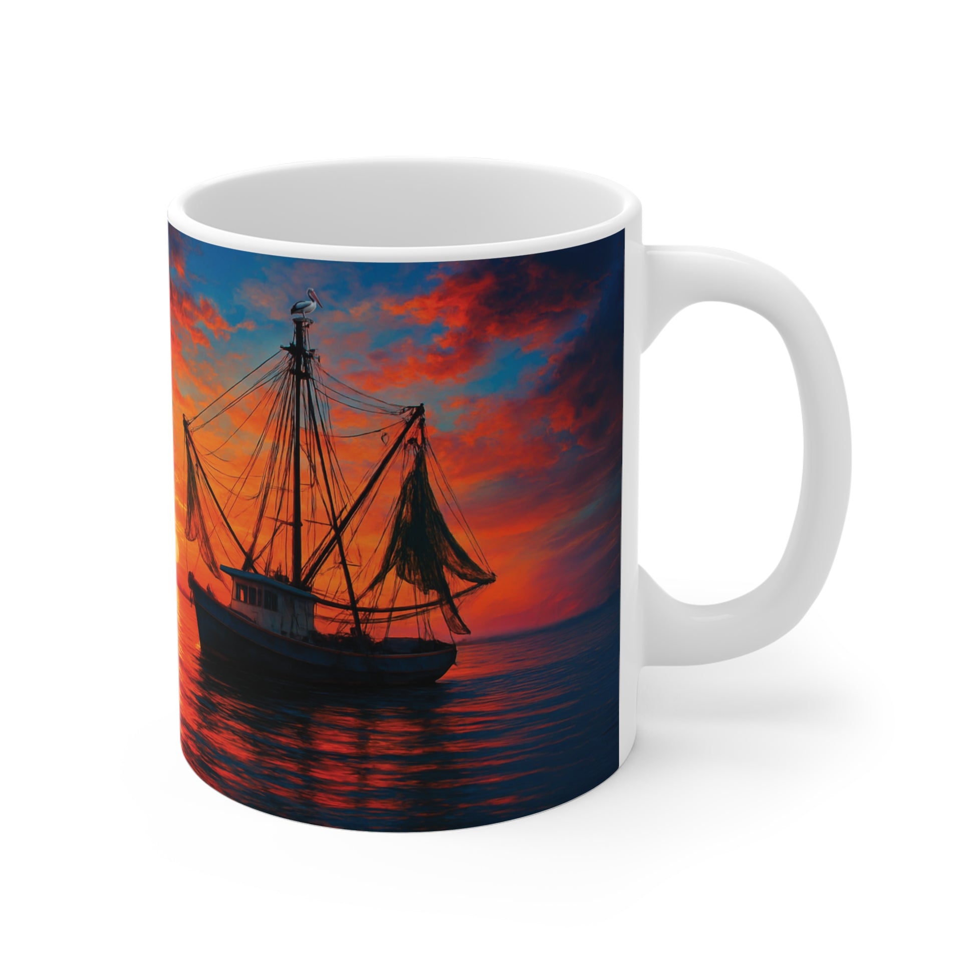 Historic Savannah Shrimp Boat Mug, Collectible Souvenir Mug