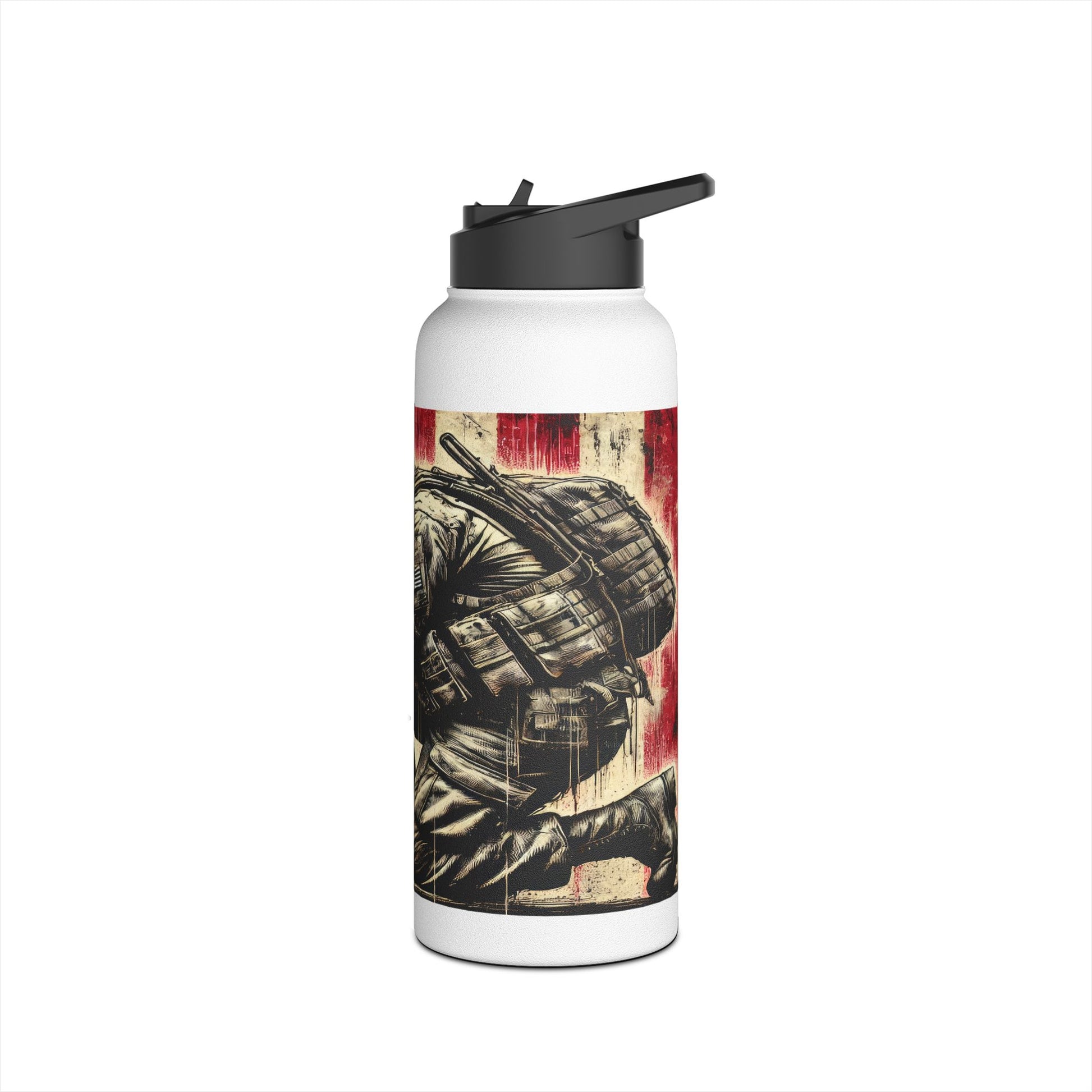 Patriotic Stainless Steel Water Bottle | Military Tribute - Imagination Print