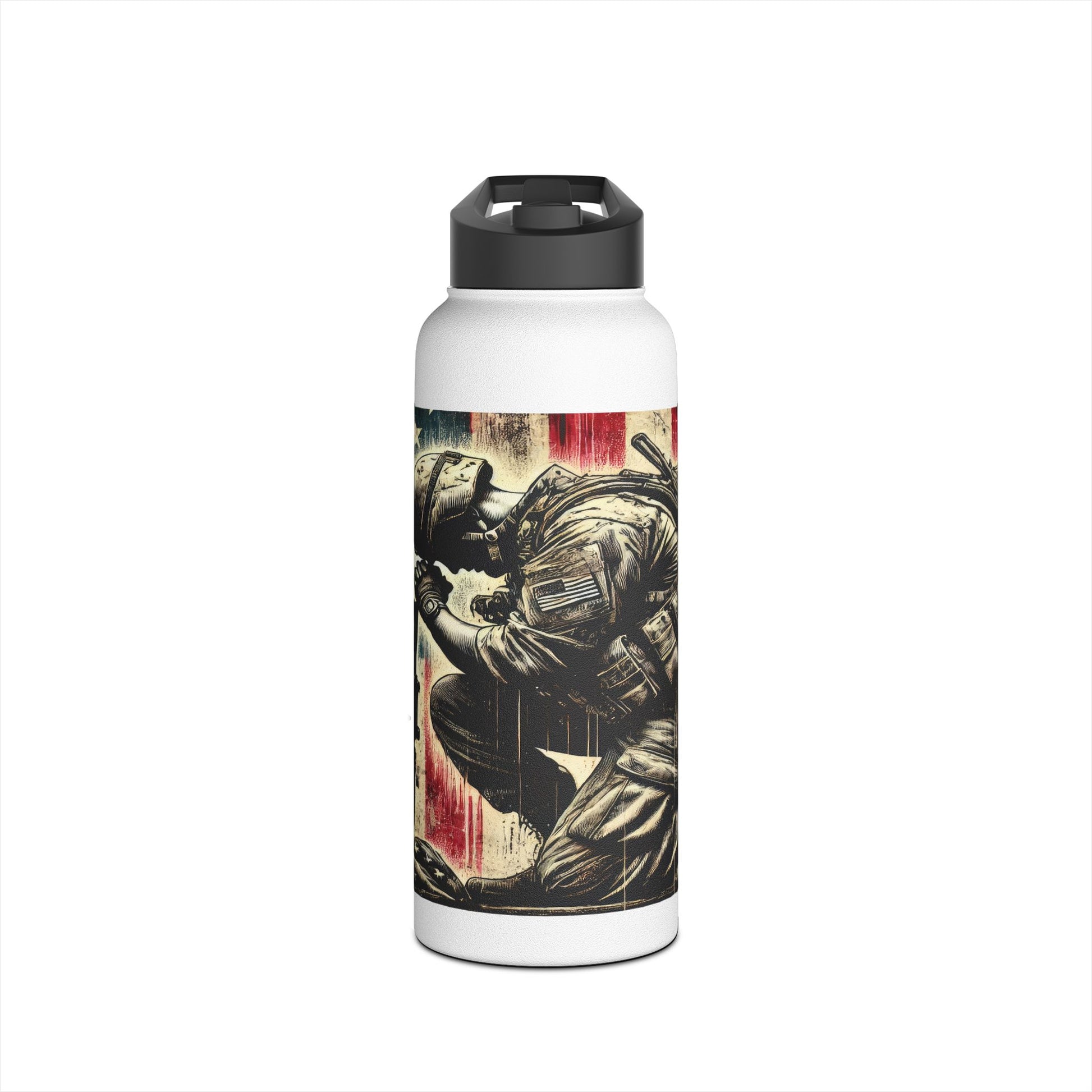 Patriotic Stainless Steel Water Bottle | Military Tribute - Imagination Print