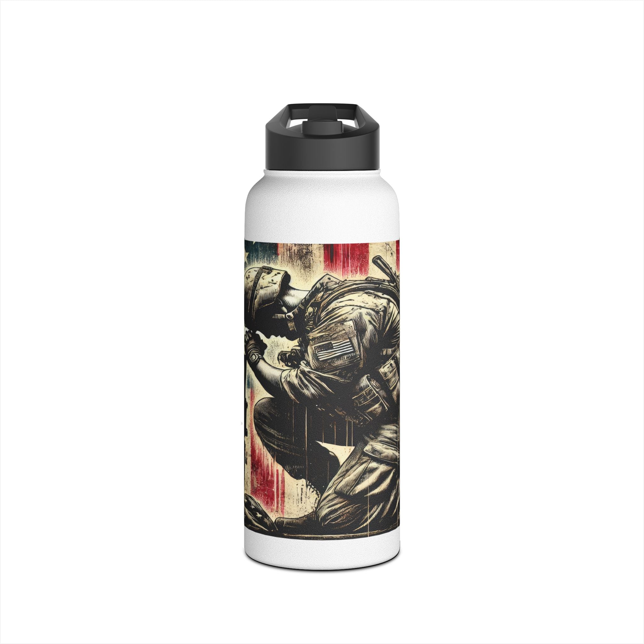 Patriotic Stainless Steel Water Bottle | Military Tribute - Imagination Print