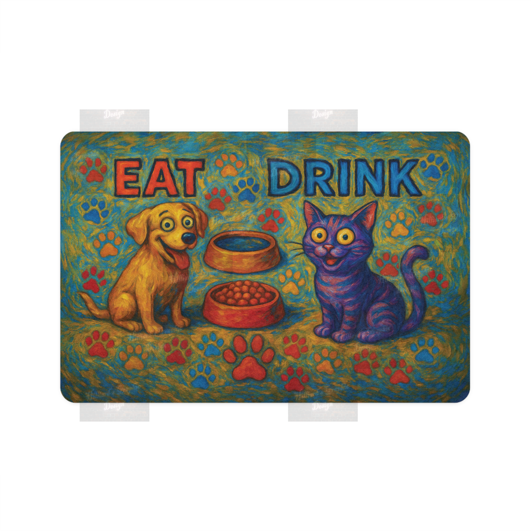 Colorful Pet Food Mat - Imagination Print