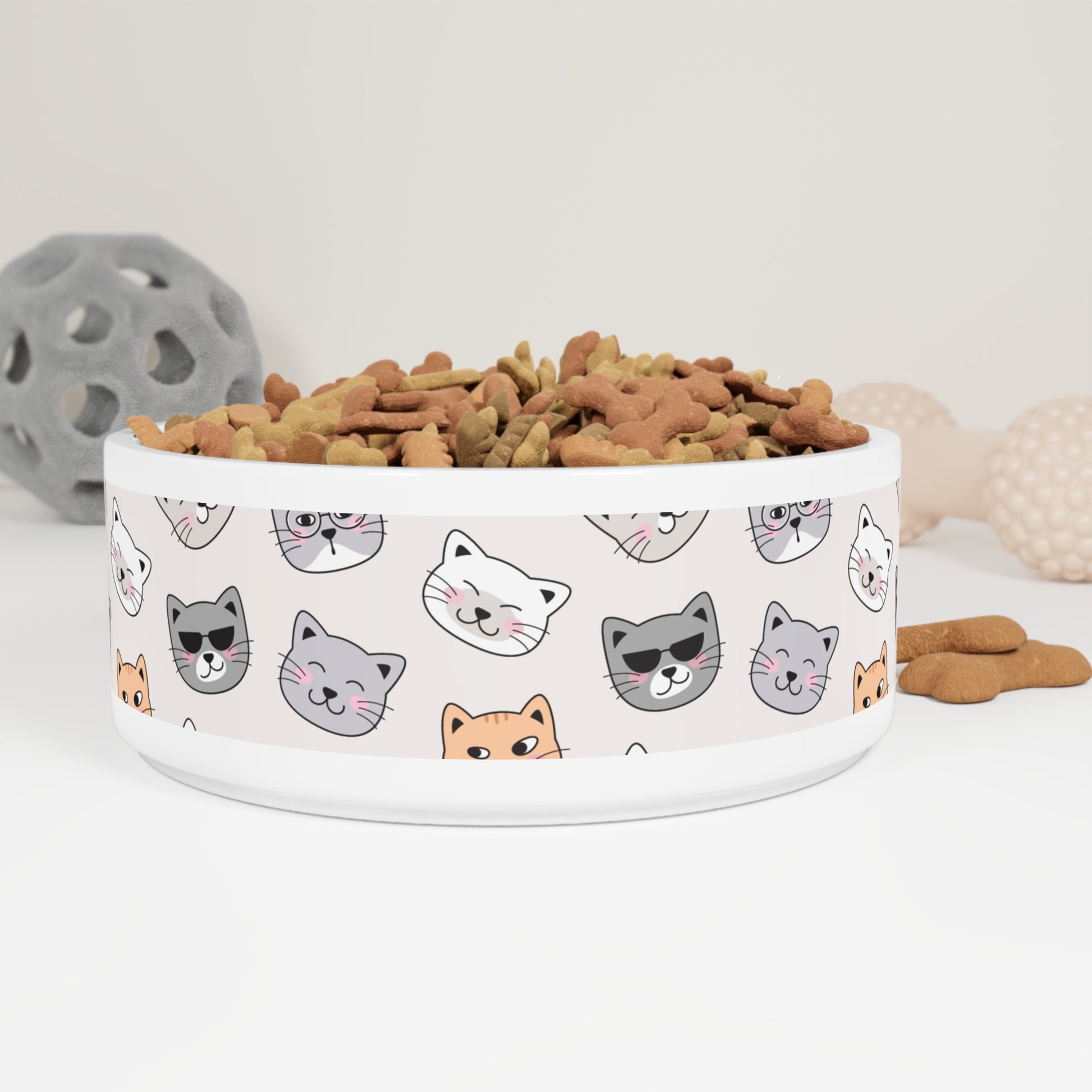 Cute Cat Themed Pet Bowl, Ceramic Pet Dish, Cat Lover Gift, Pet Supplies, Funny Pet Bowl, Whimsical Cat Decor - Imagination Print