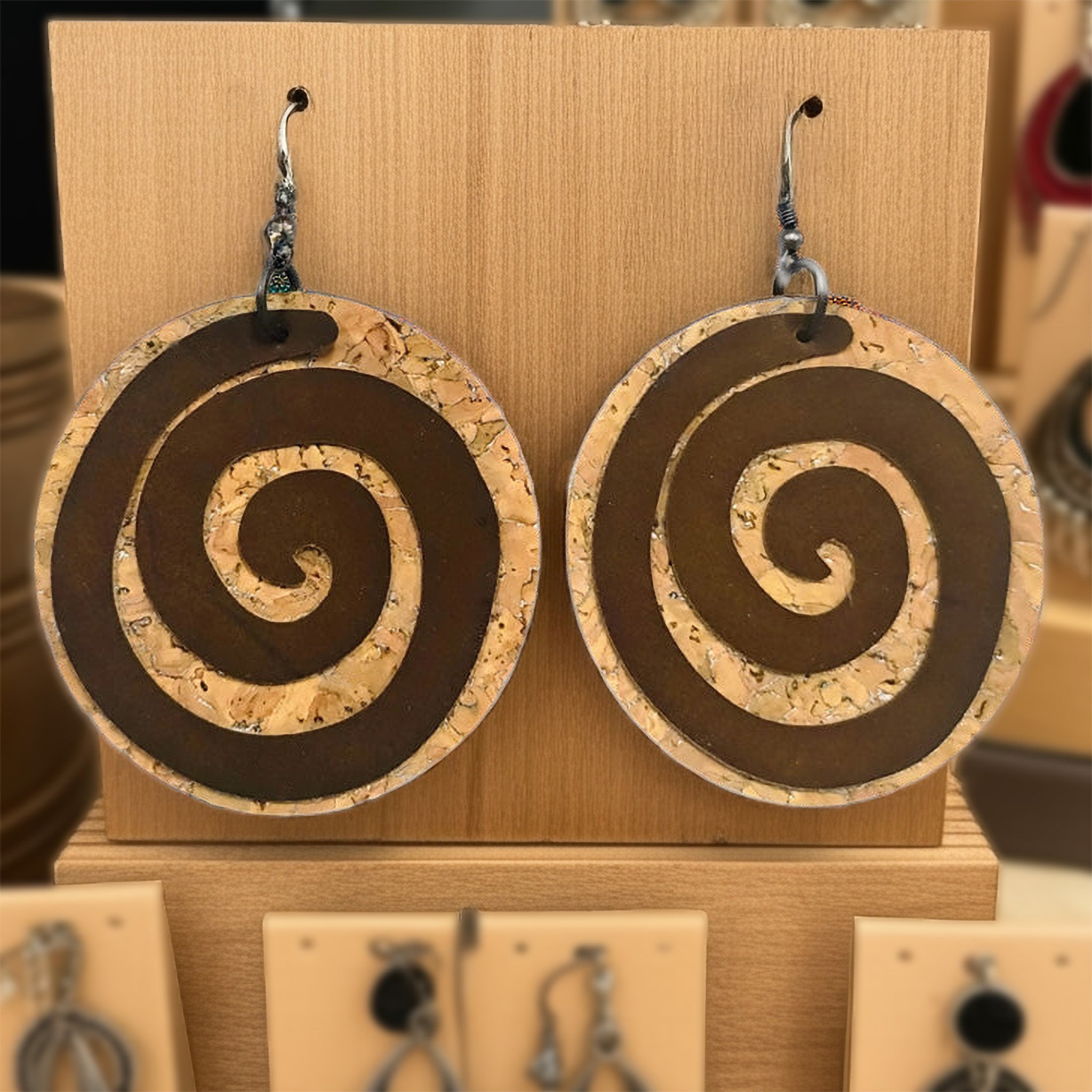 Earthen Spiral Drop Earrings - Imagination Print